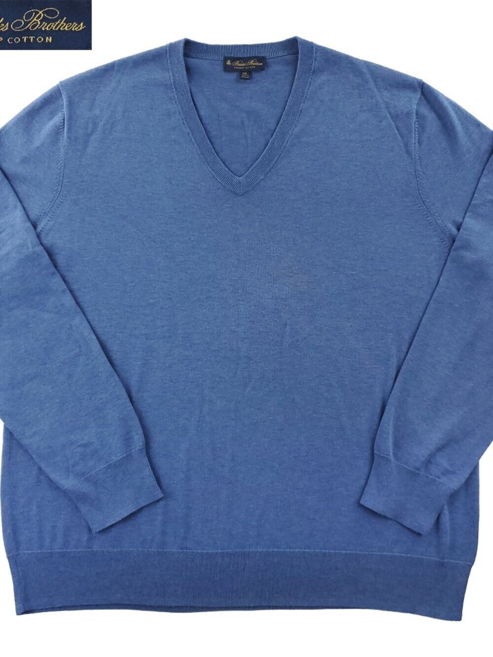 Brooks Brothers 100% Supima Cotton V-Neck Sweater Soft Men's XXL